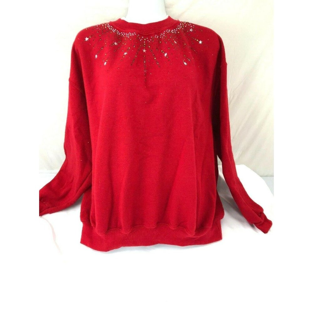 Sunburst sz 2XL star bling long sleeve bling faux